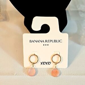 (0037) Banana Republic Gold and Pink Earrings